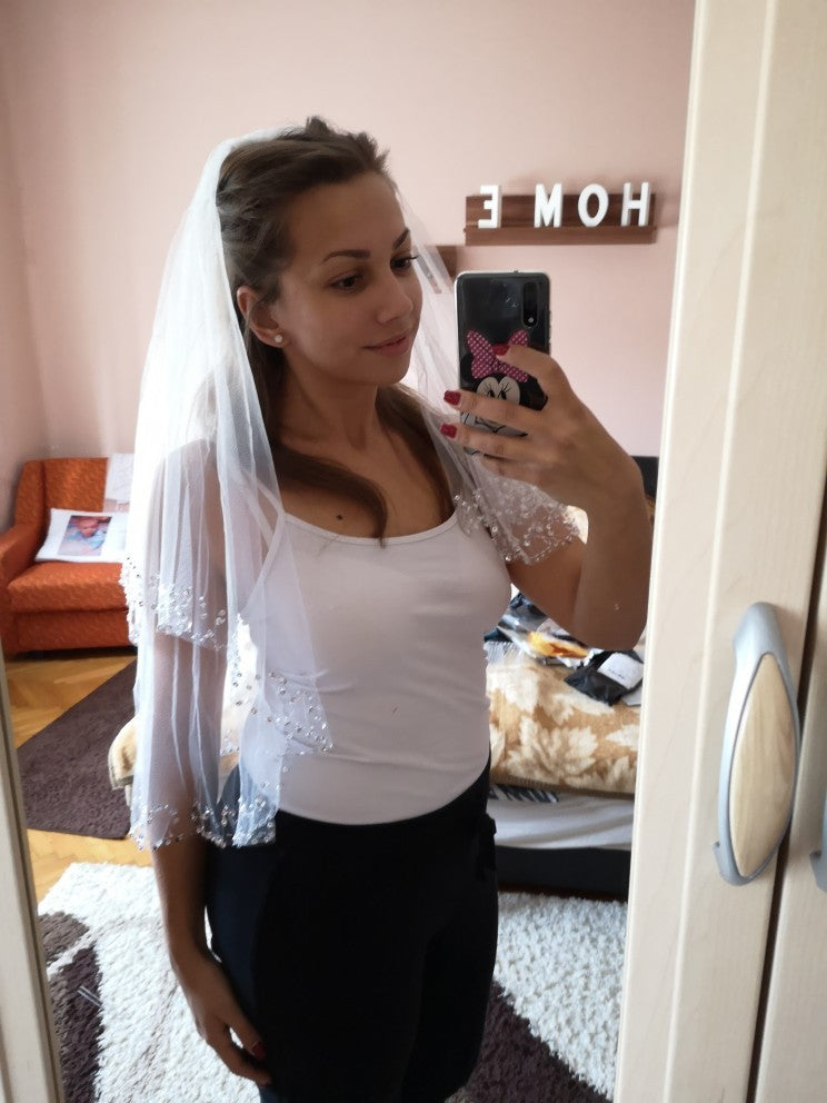 Beaded Sequin Wedding Veil