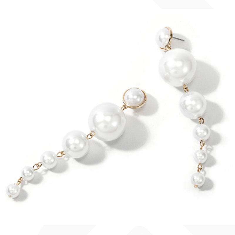 Exaggerated Pearl Flower Earrings – Elegant Statement Jewelry for Women