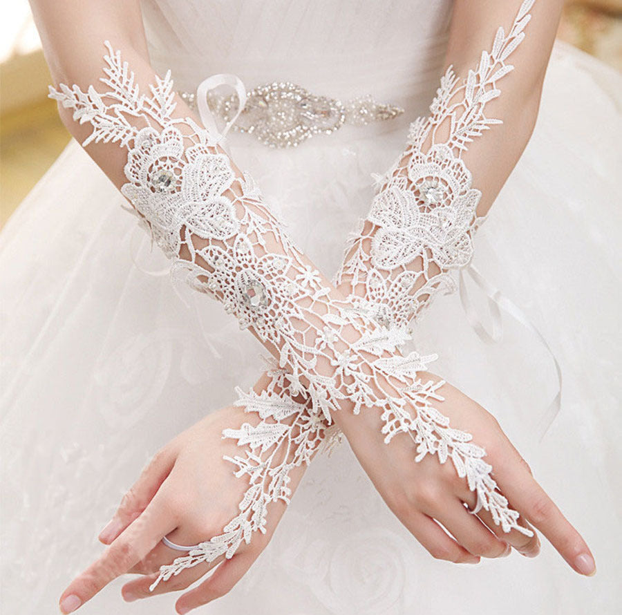 Bride Lace Wedding Gloves