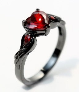 Rubby Red Zirconia Love Ring For Women