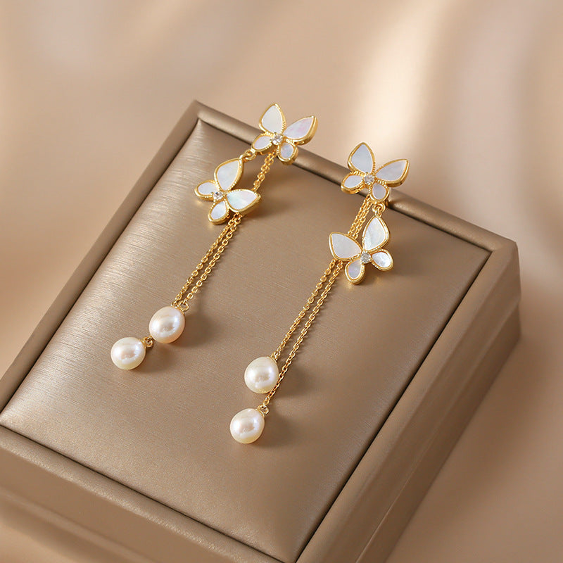 Butterfly Tassel Earrings – Sweet & Trendy Long Drop Design
