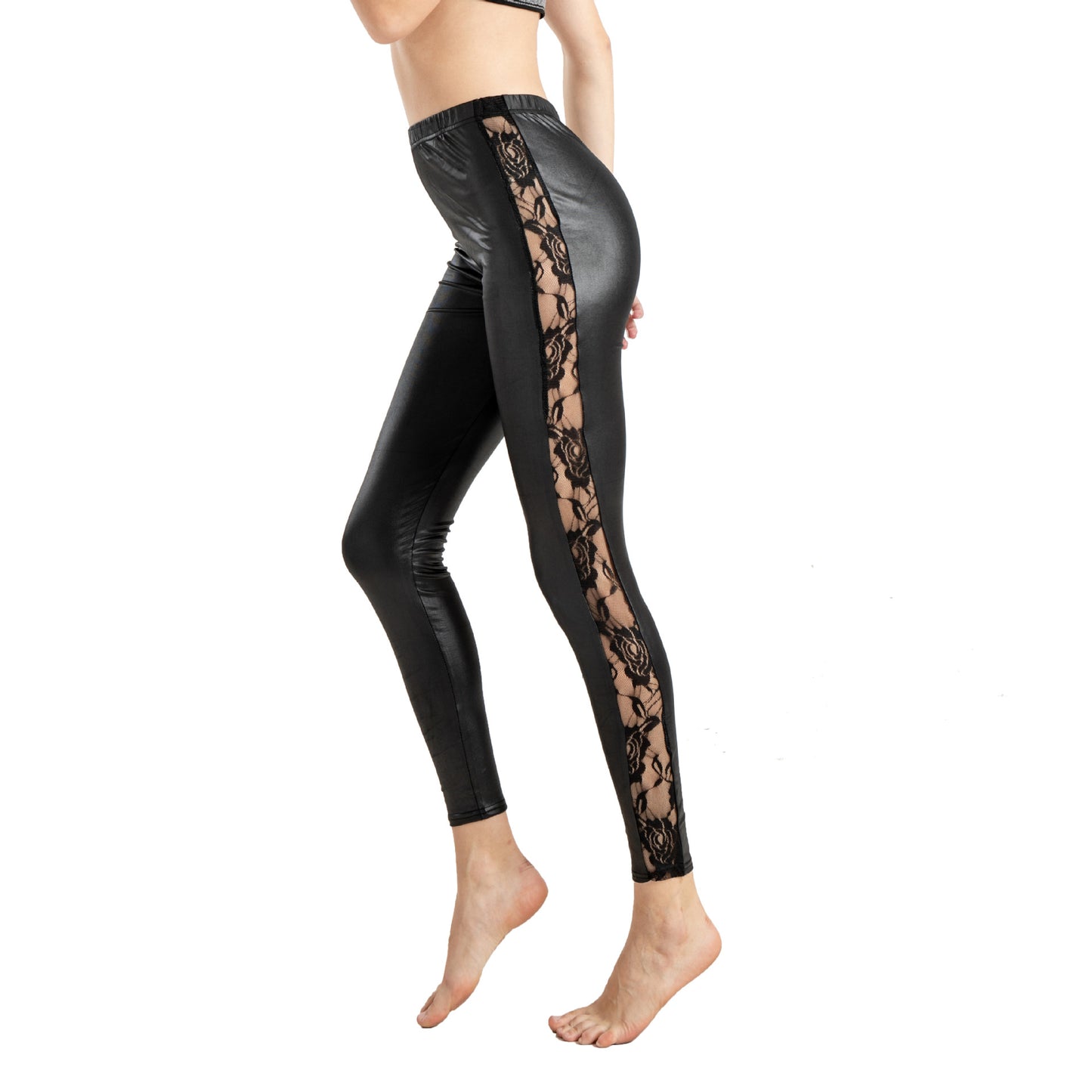Lace Leather Leggings