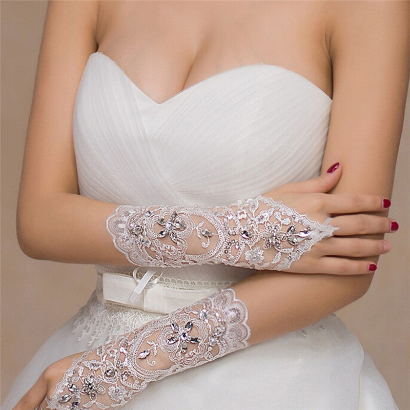 Satin Bridal Wedding Gloves