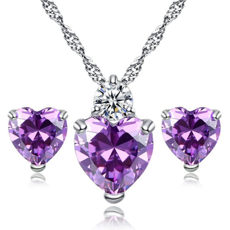 3 Colors Jewelry Set – Bridal Necklace & Earrings for Women