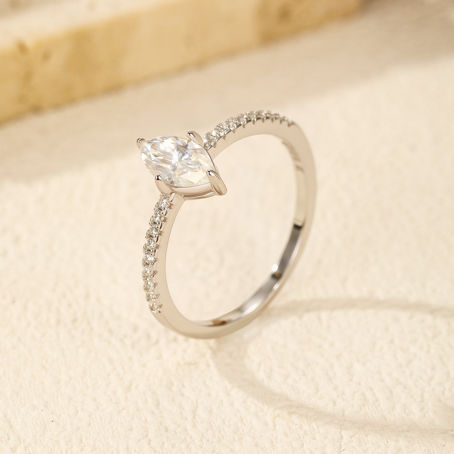 S925 Sterling Silver Light Luxury Diamond Ring & Earrings