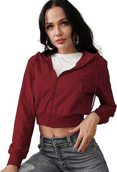 Women Sweatshirt Style Crop Hoodie