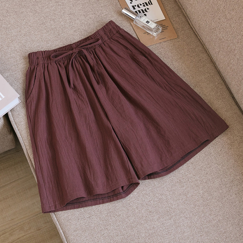 Cotton And Linen Loose Shorts For Women