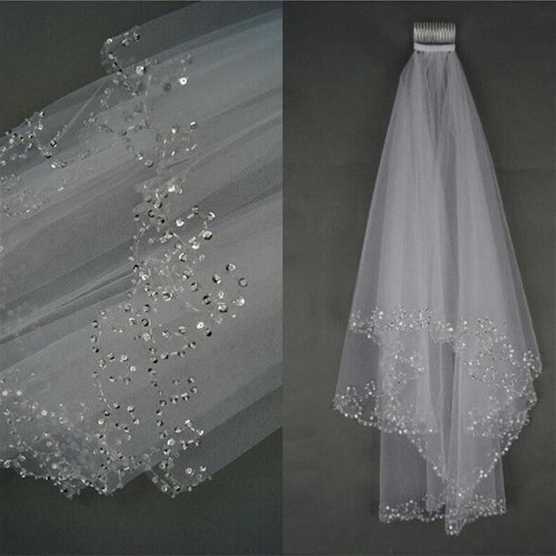 Beaded Sequin Wedding Veil