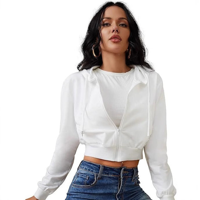 Women Sweatshirt Style Crop Hoodie