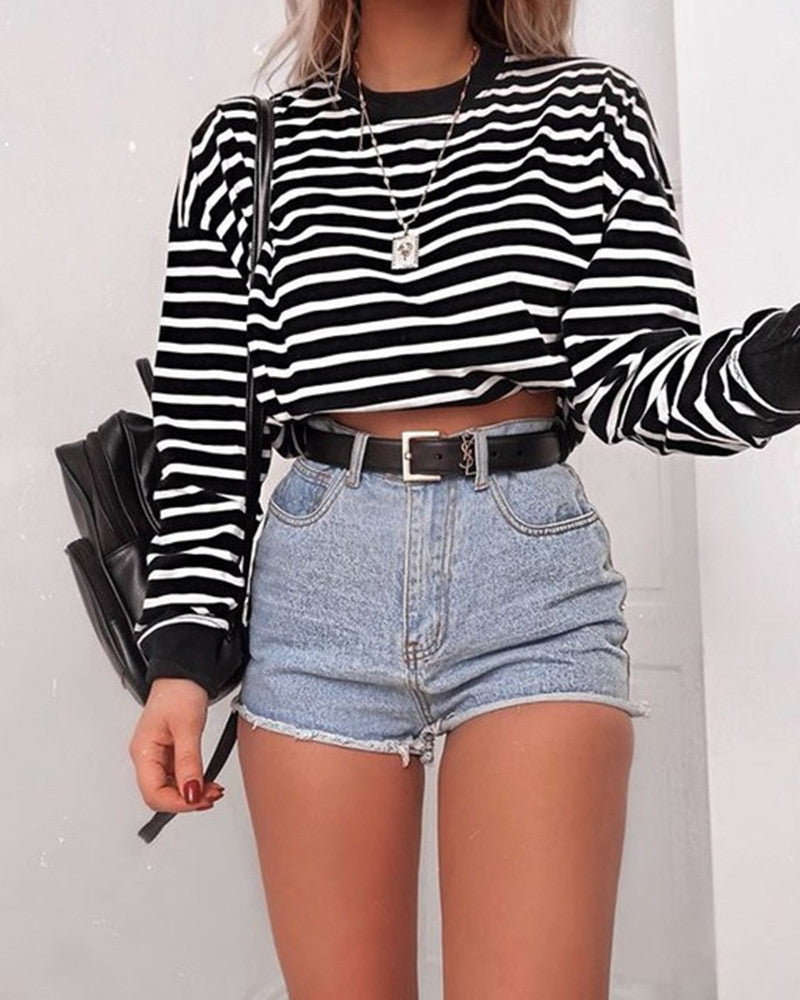 Long Baggy Sleeve Crop Top