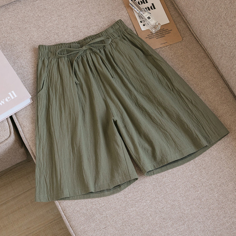 Cotton And Linen Loose Shorts For Women