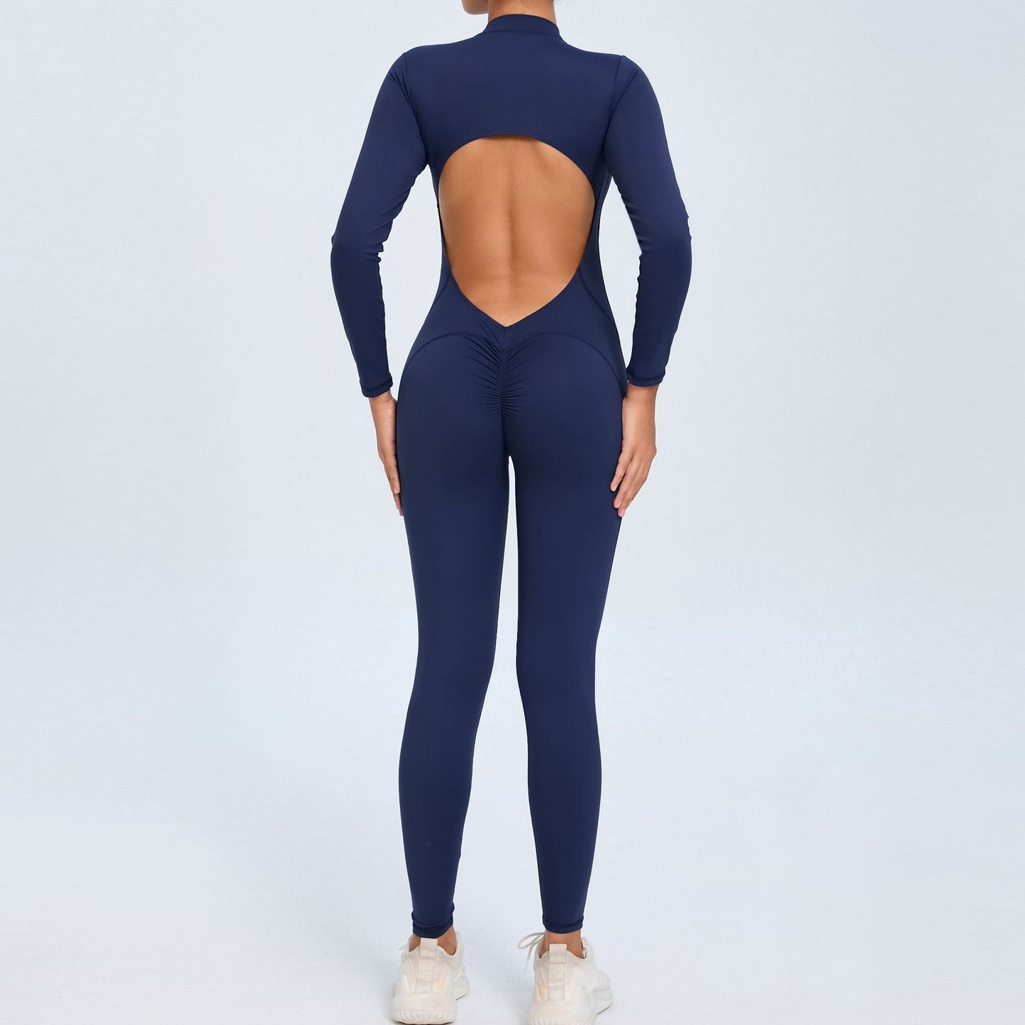 Sultry Body Hugging One Piece Zipper