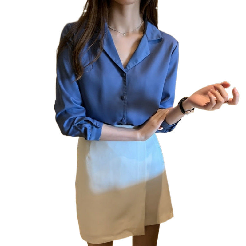 Buttons Loose Chiffon Shirt