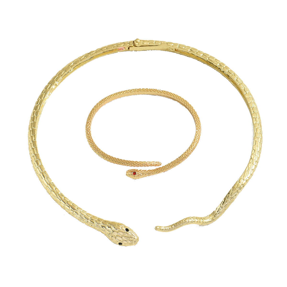 Snake-Inspired Women's Necklace & Bracelet Set – Unique & Stylish Design