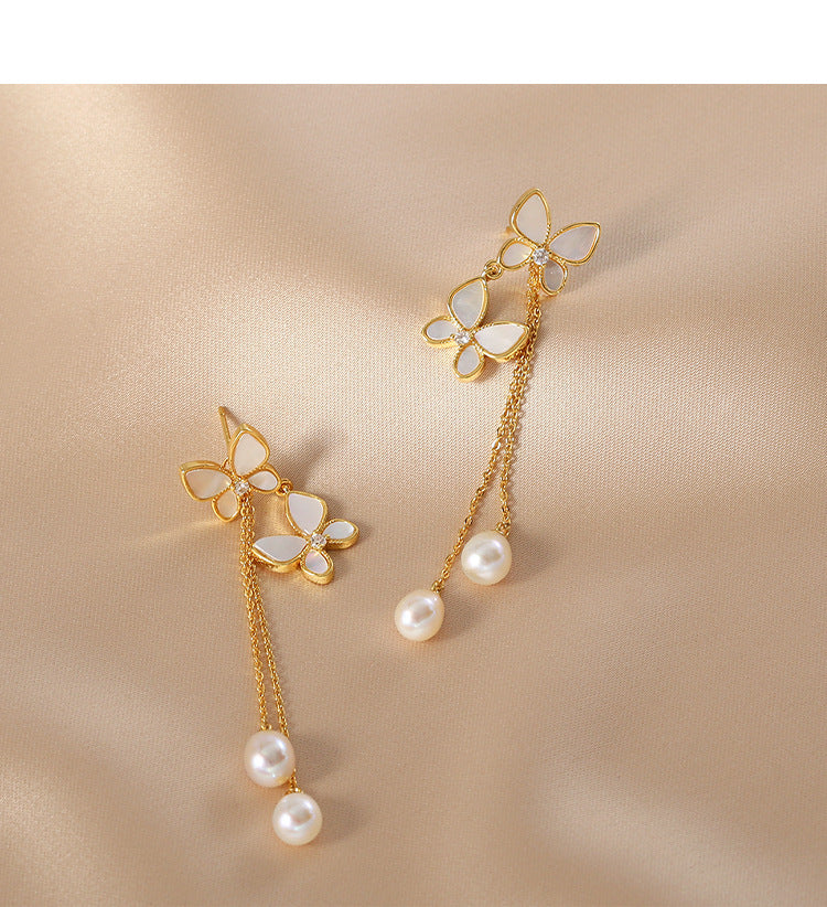 Butterfly Tassel Earrings – Sweet & Trendy Long Drop Design
