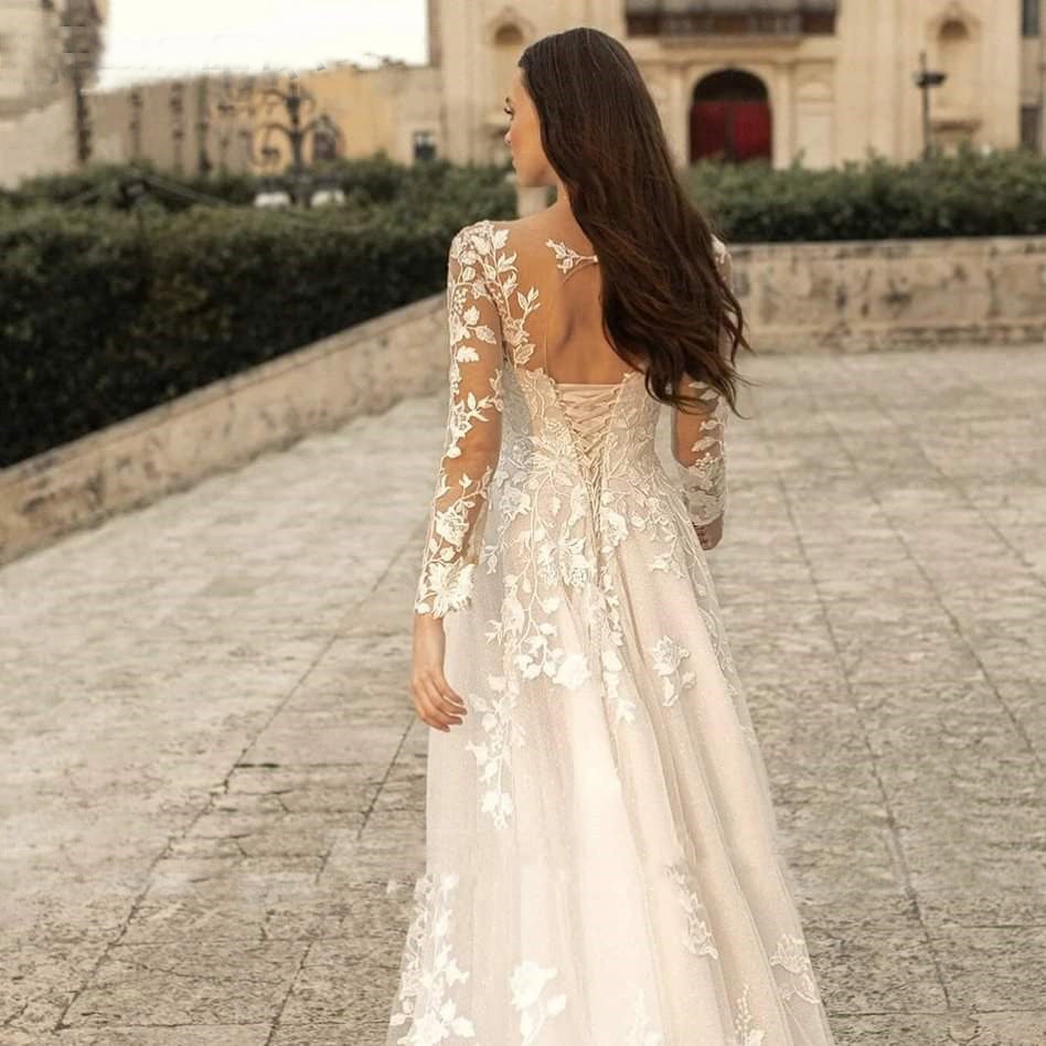 Mori Style Long Sleeve Wedding Dress