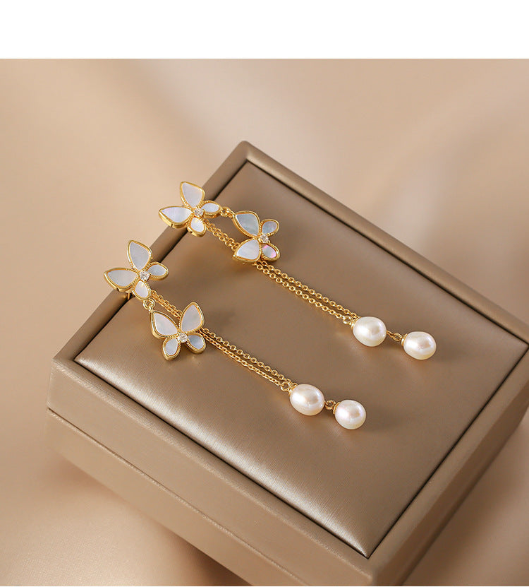 Butterfly Tassel Earrings – Sweet & Trendy Long Drop Design