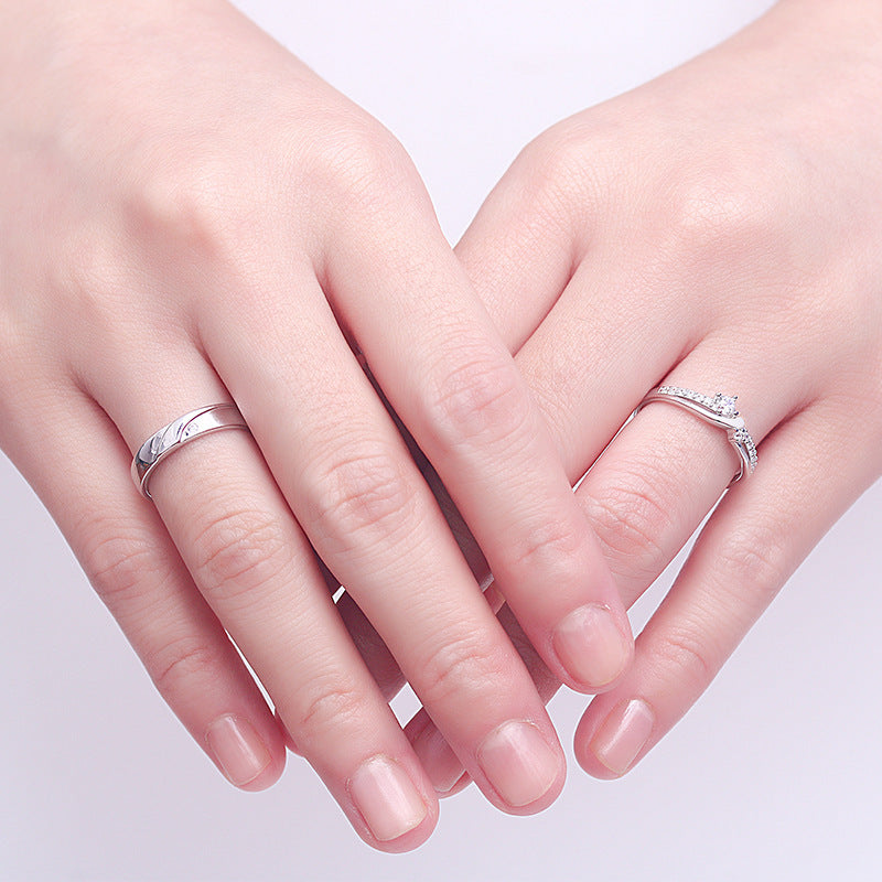 Silver Couple Ring – Minimalist Unisex Love Band for Men & Women (Single or Pair)