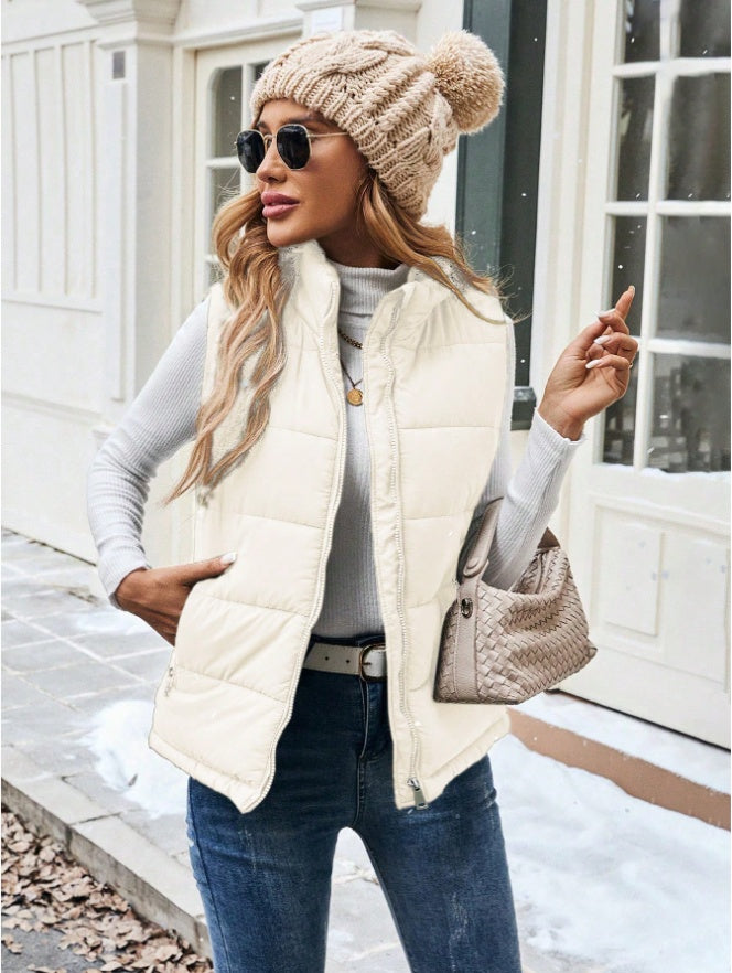 Women's Stand Collar Puffer Vest