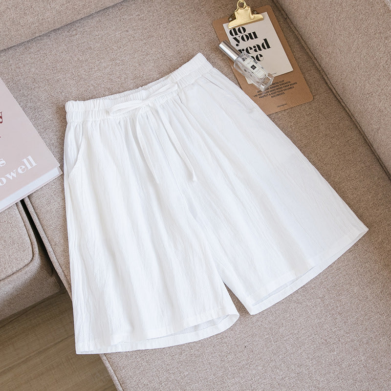 Cotton And Linen Loose Shorts For Women