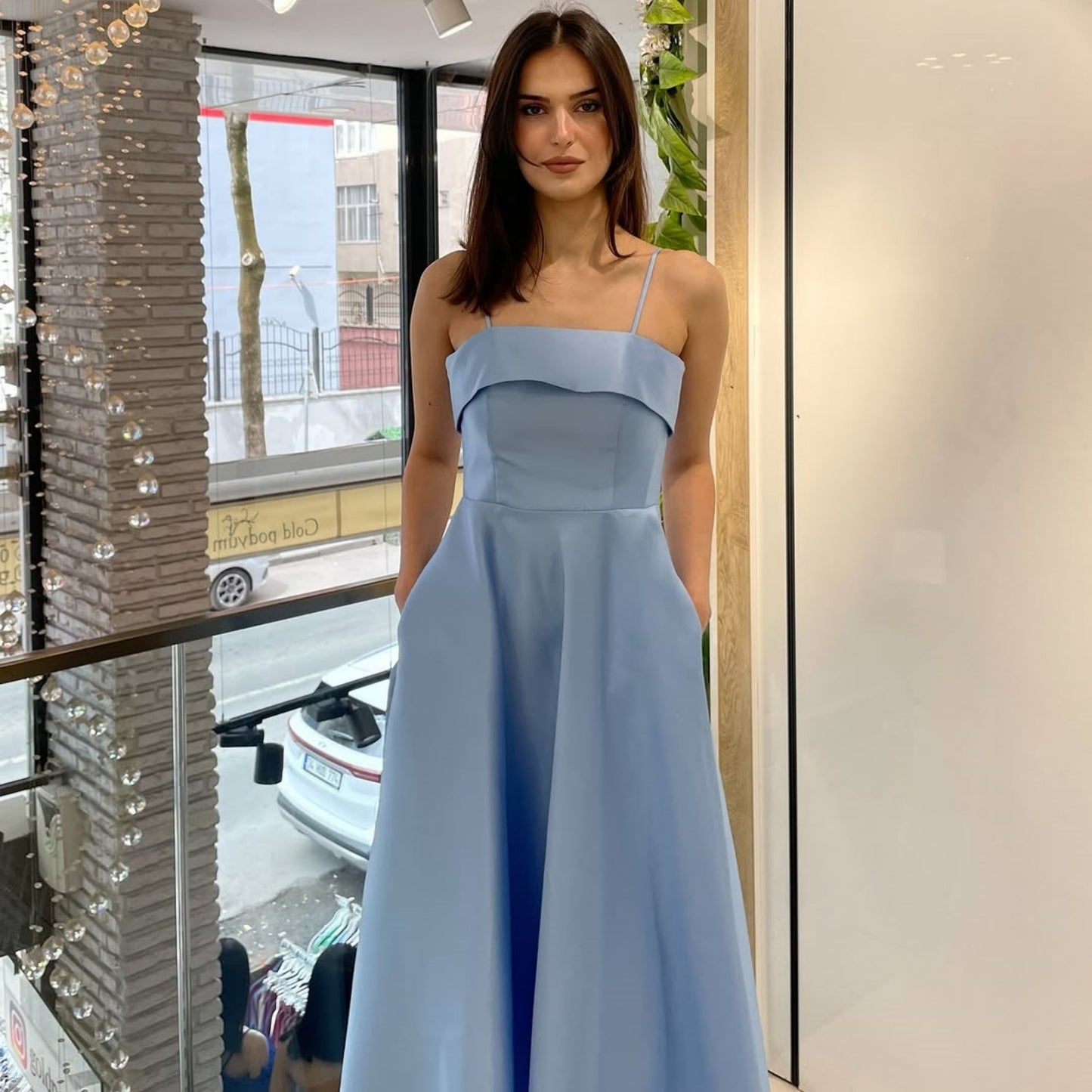 Solid Color Backless Tube Top Dress