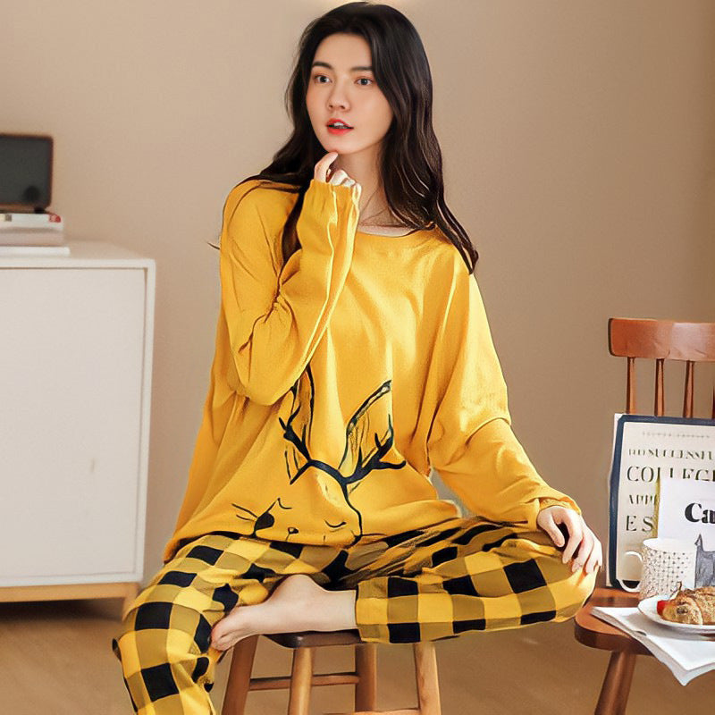 16 Cute Different Cartoon Print 2-Pc Pajama Set for Women