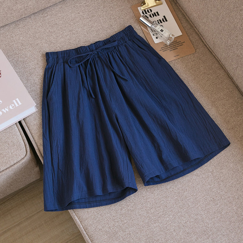 Cotton And Linen Loose Shorts For Women