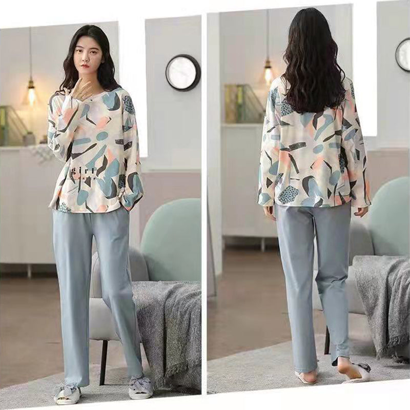 Blue Camouflage Pajama Set