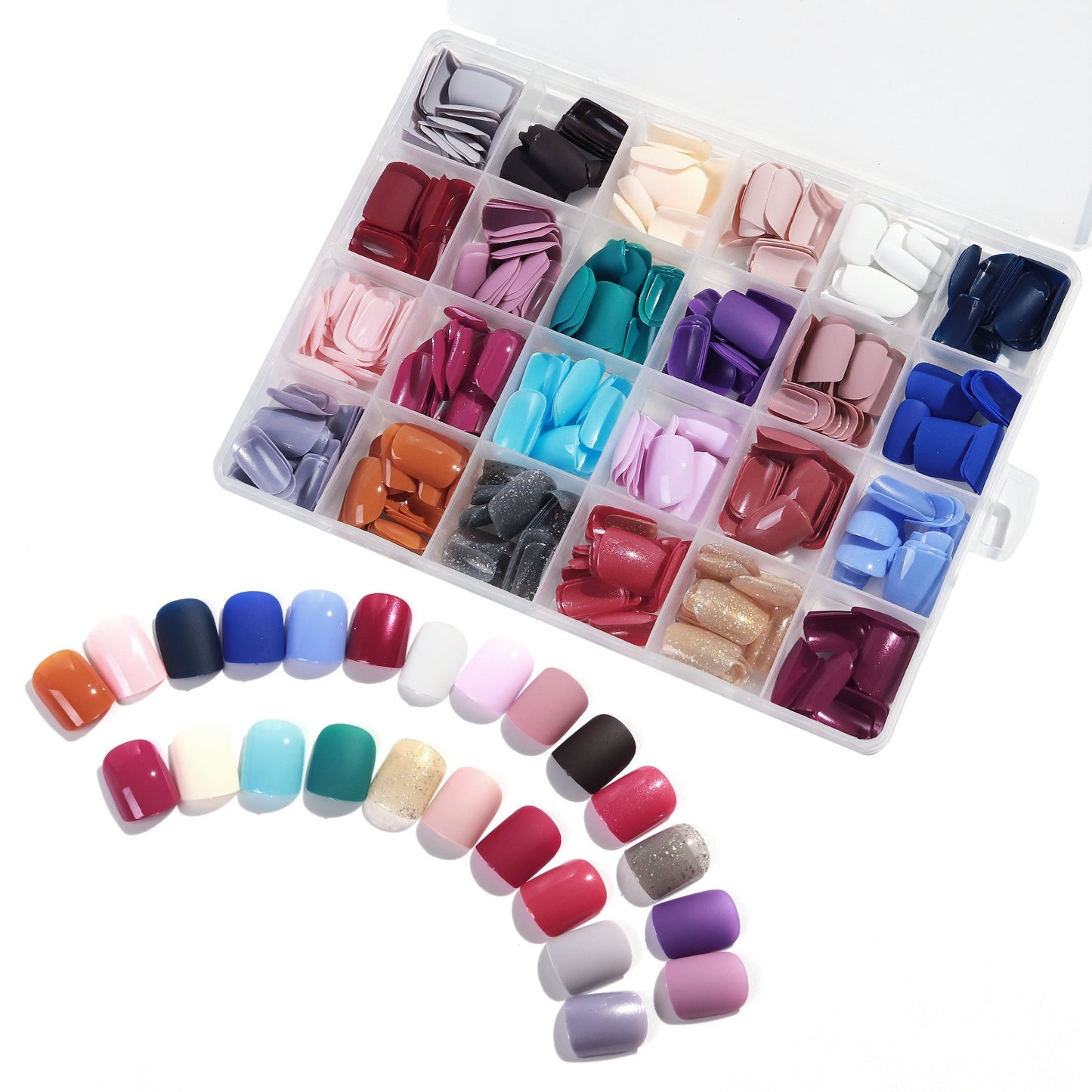 12 & 24 Grid Frosted Square Nails