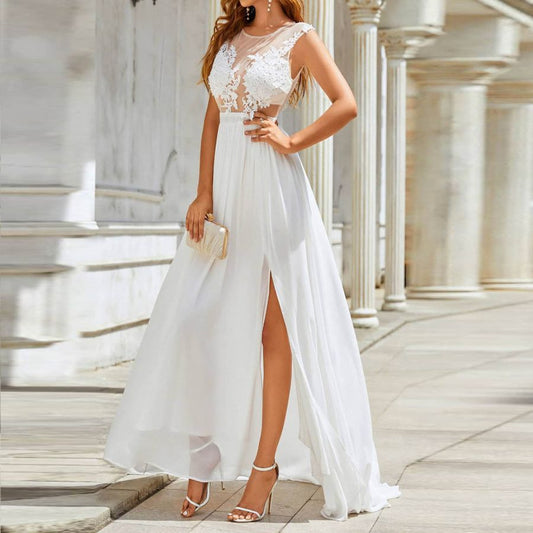 Chiffon Lace Swing Wedding Dress