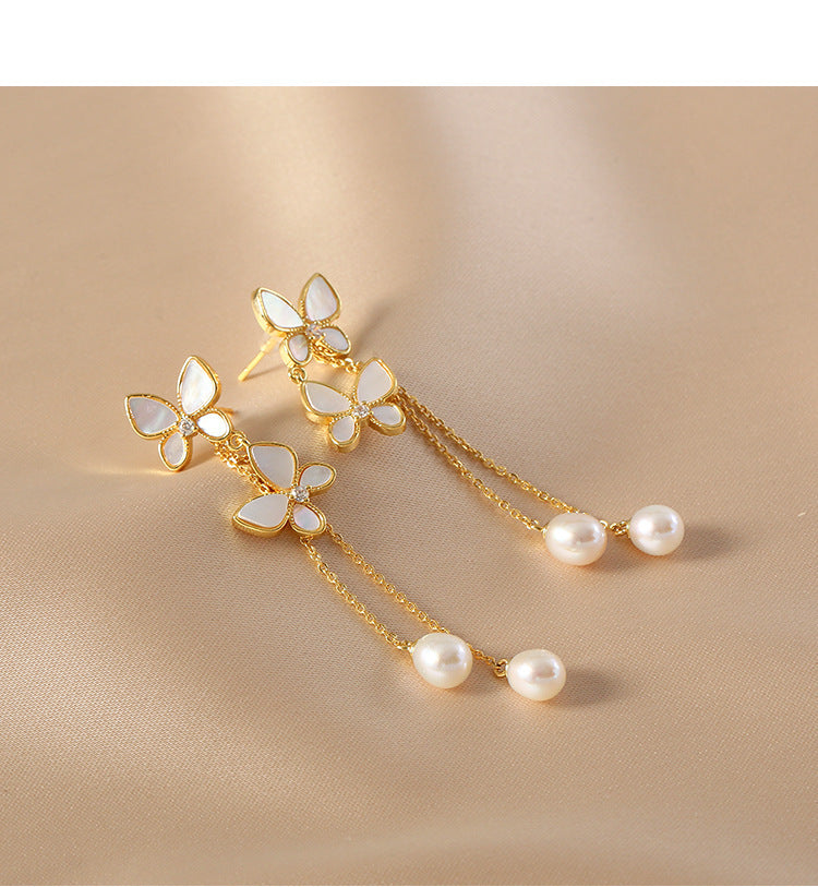 Butterfly Tassel Earrings – Sweet & Trendy Long Drop Design