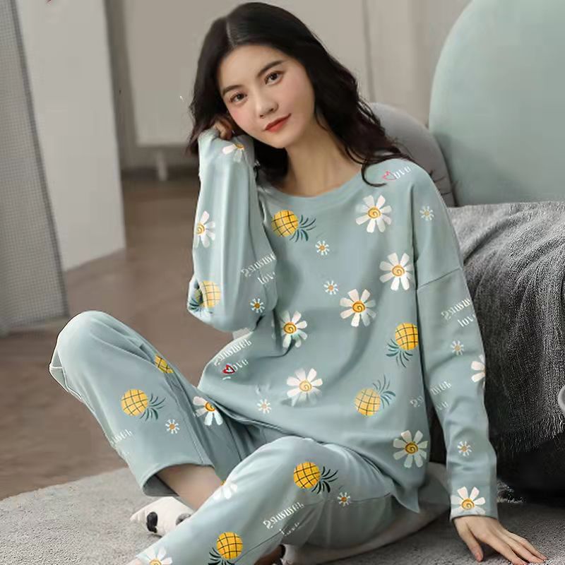 16 Cute Different Cartoon Print 2-Pc Pajama Set for Women