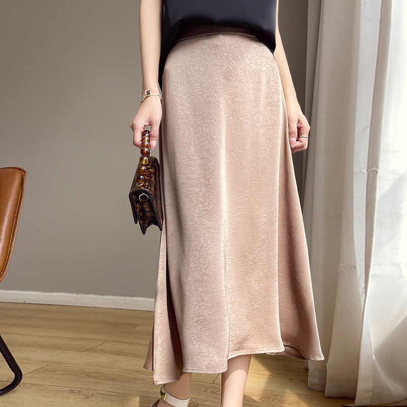 Silk Ripple High Waist Skirt-12 Colors