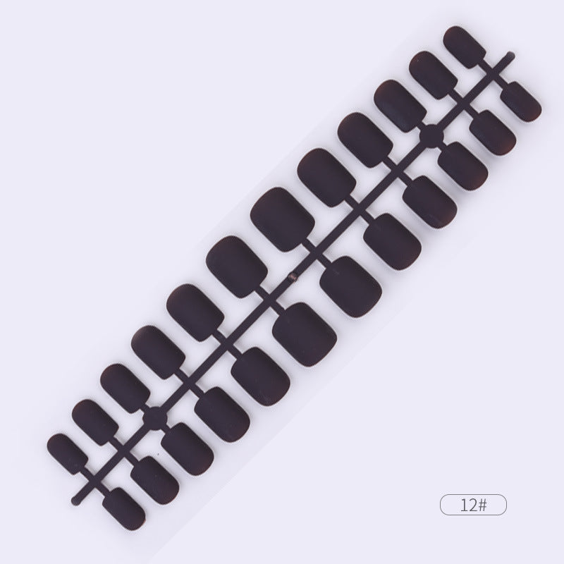 24 Pcs Solid Color Fake Nail Patches