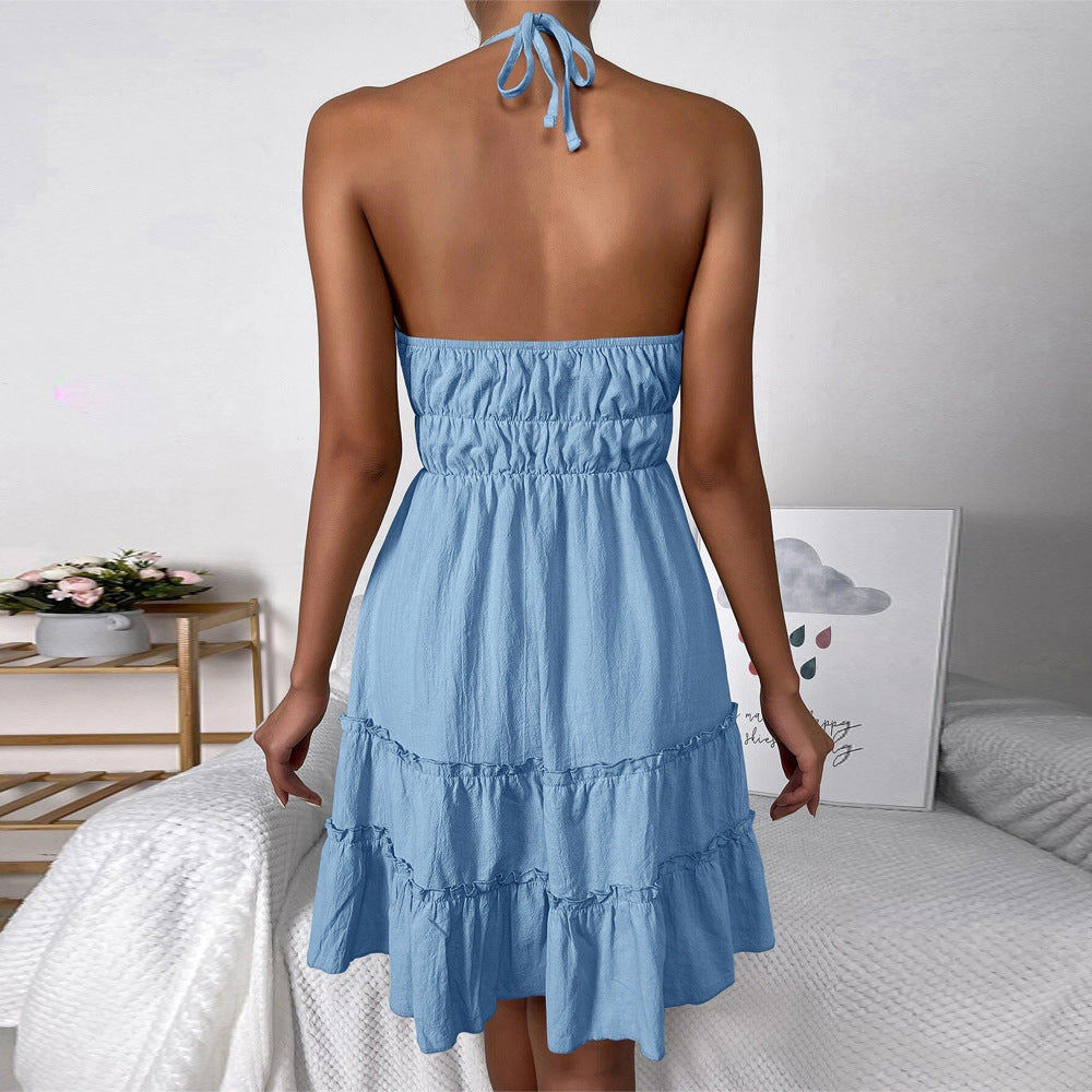 Backless Halter Sling Dress