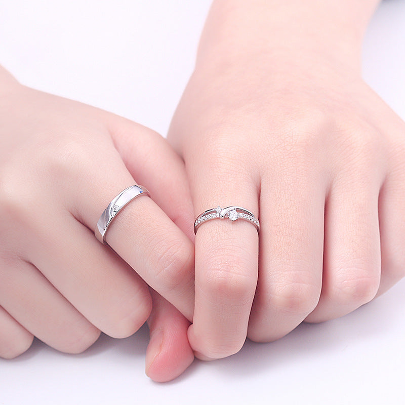 Silver Couple Ring – Minimalist Unisex Love Band for Men & Women (Single or Pair)