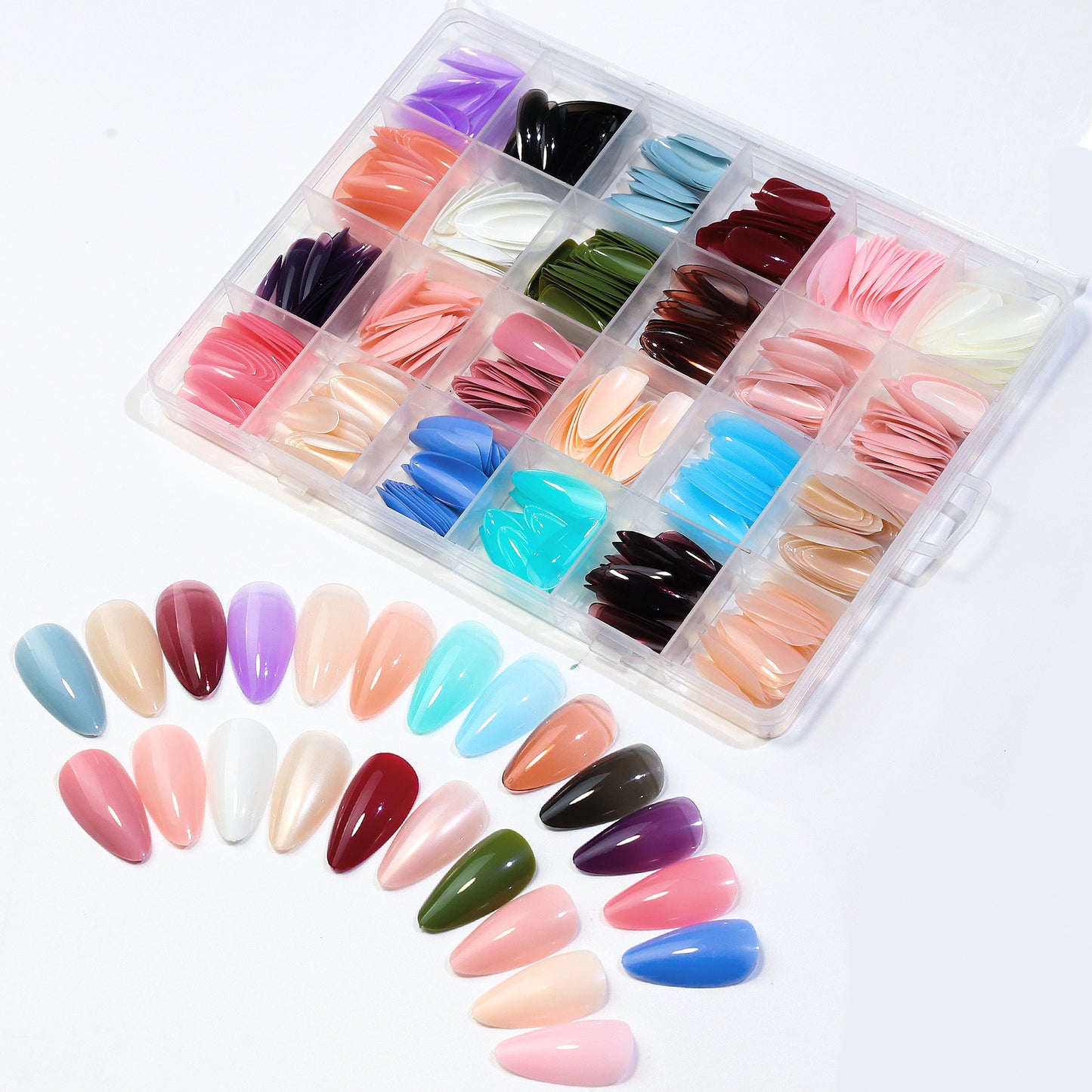 12 & 24 Grid Frosted Square Nails
