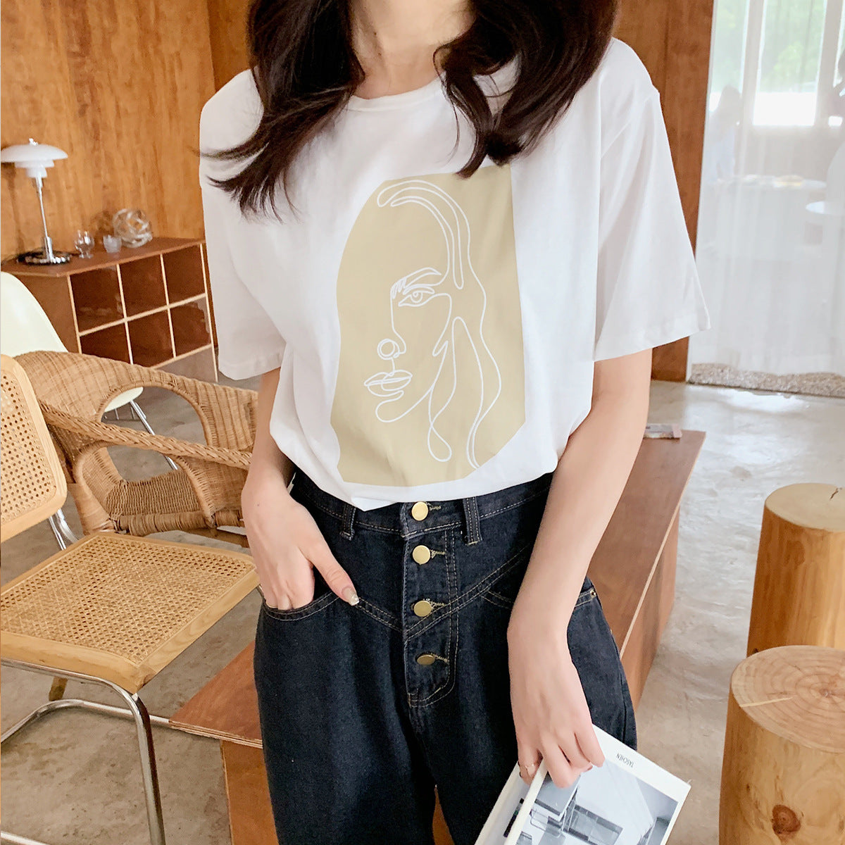 Abstract Printing Cotton T-shirts