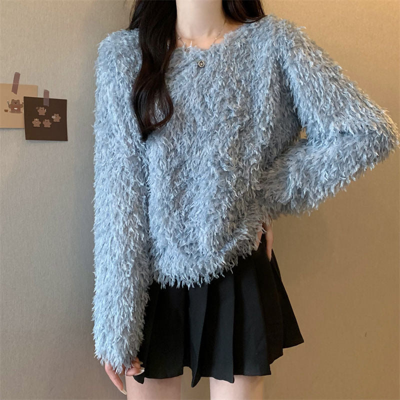 Loose Round Neck Women's Sweater