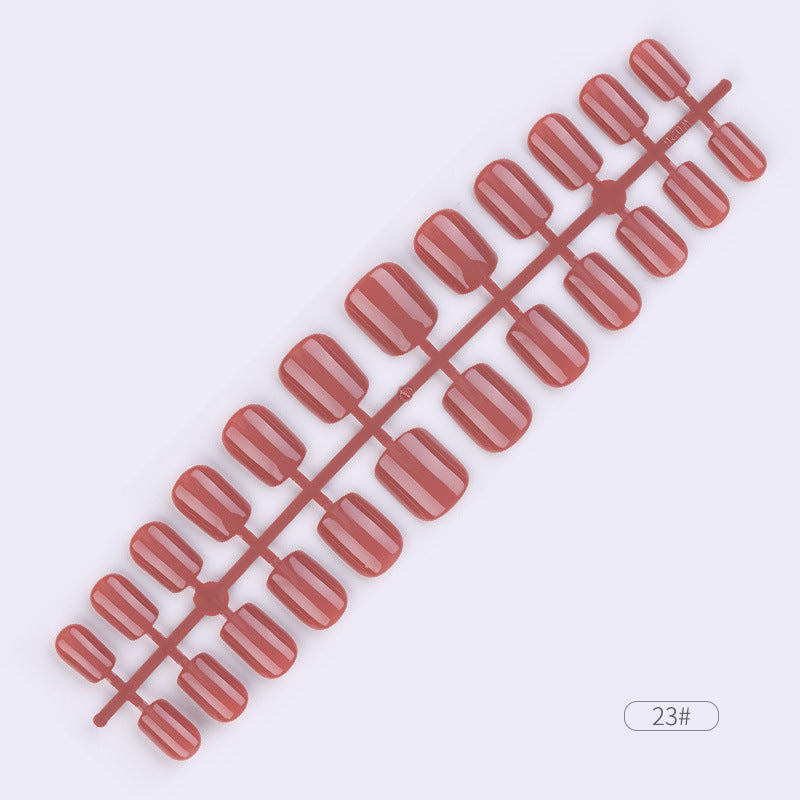 24 Pcs Solid Color Fake Nail Patches