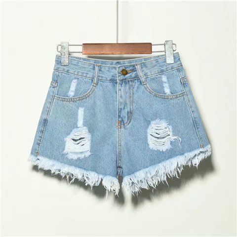 Women's High-Waist Ripped Denim Shorts