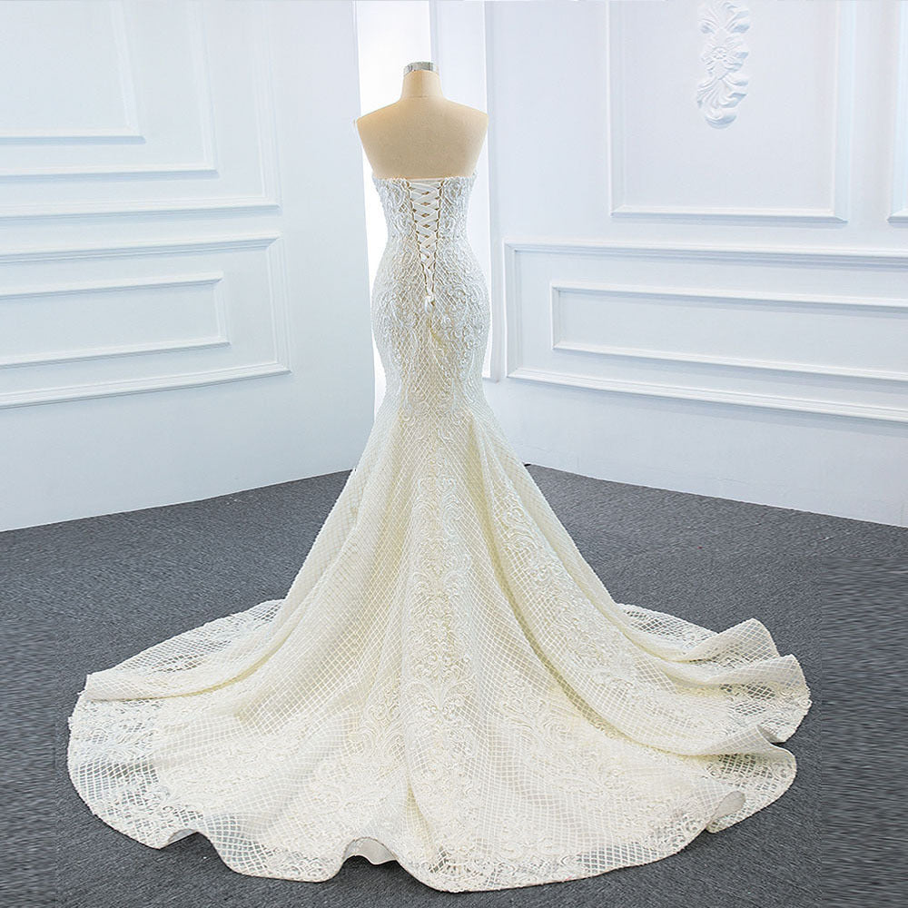 Two Fish Tail Removable Tube Tops Wedding Dress