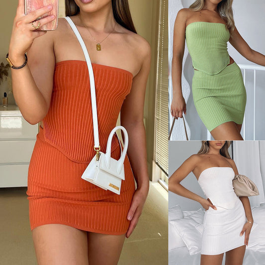 Two Piece Mini Skirt & Crop Top Set