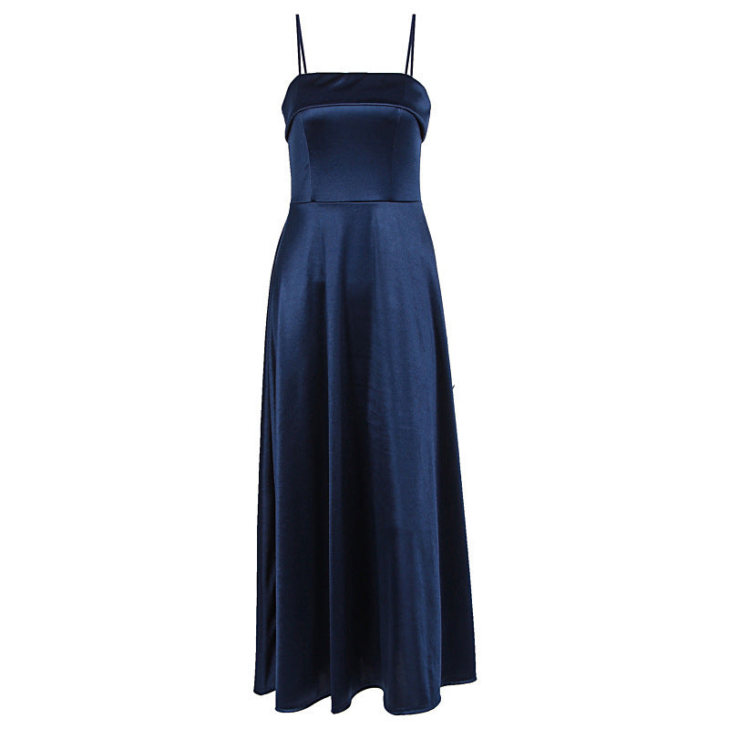 Solid Color Backless Tube Top Dress