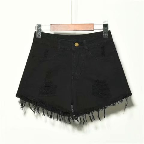 Women's High-Waist Ripped Denim Shorts