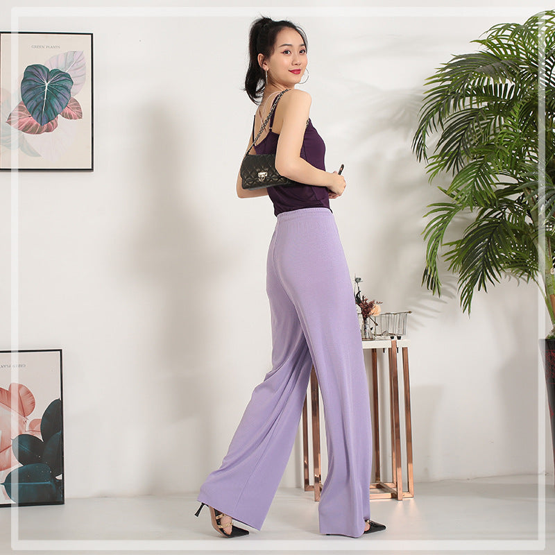 Ice Silk Wide-Leg Pants-14 Colors