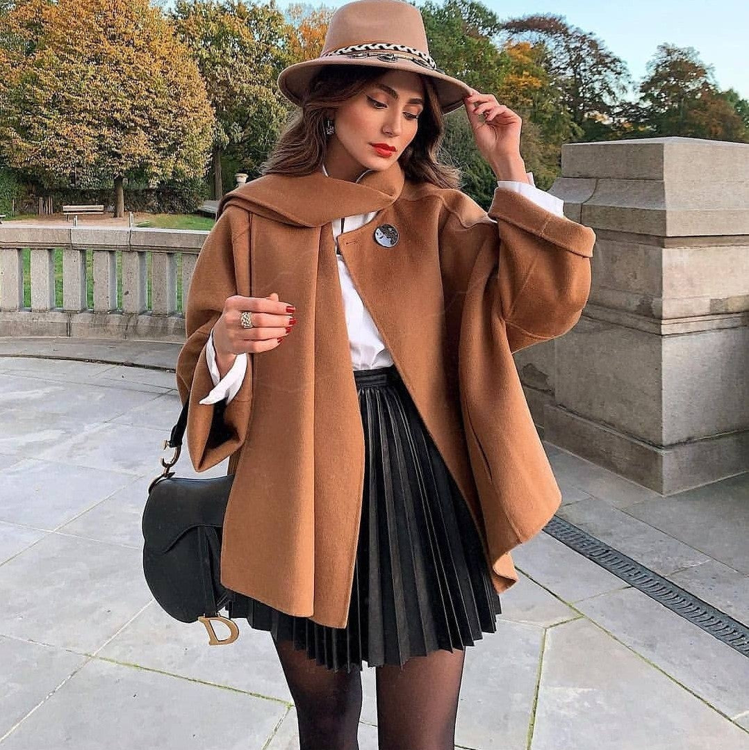 Pleated Knit Mini Skirt