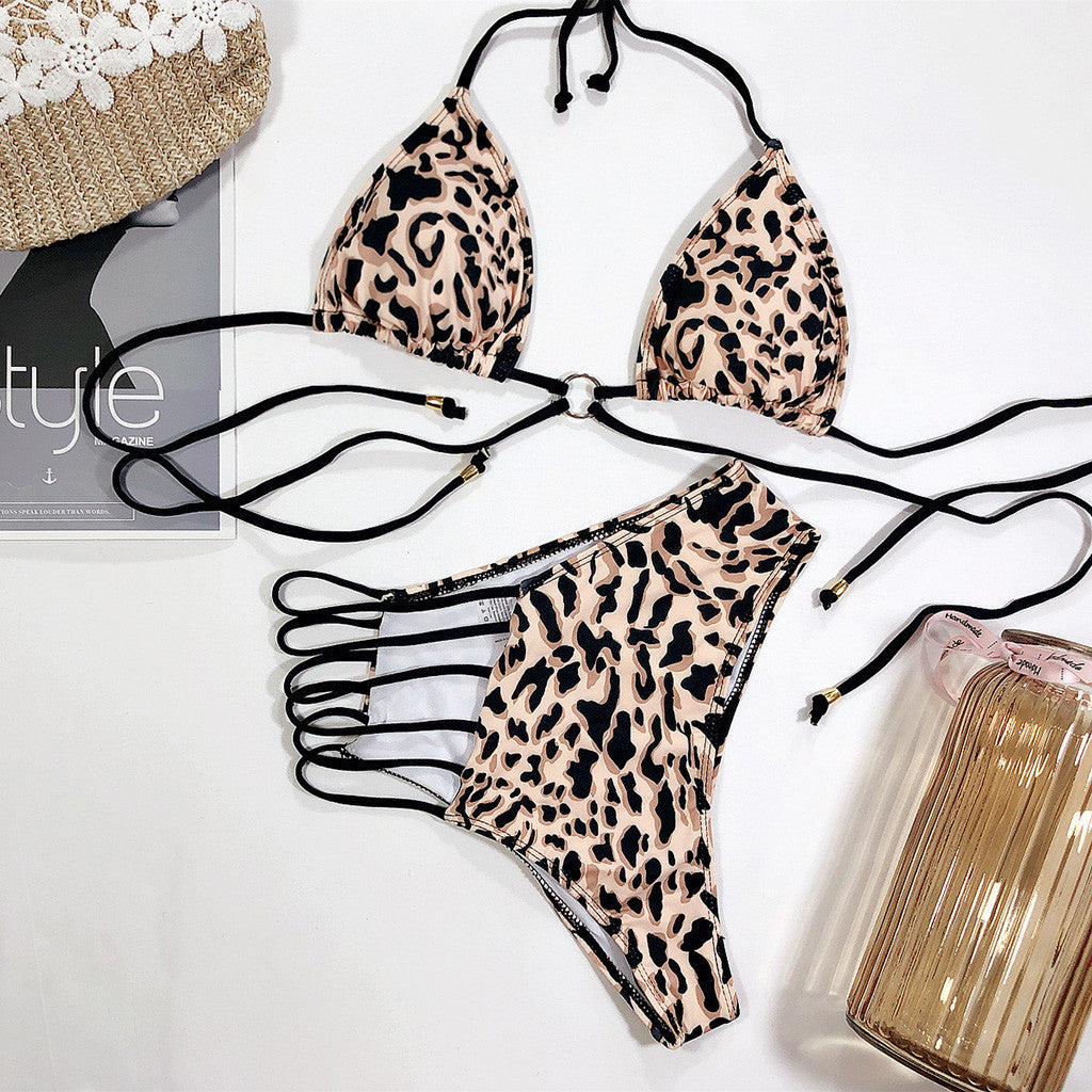 Leopard print bikni swimsuit