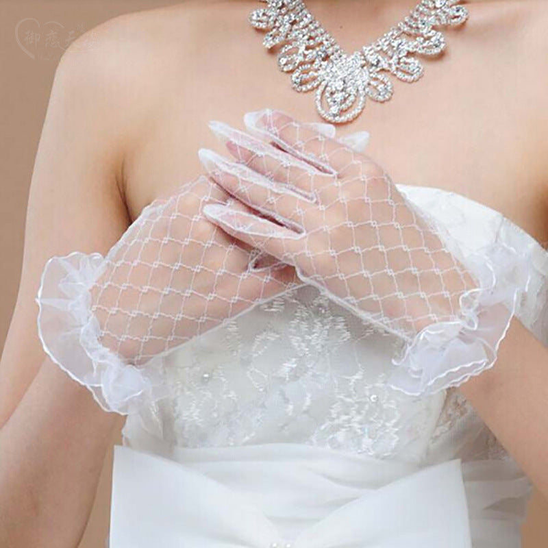 Net/Lace Bridal Wedding gloves