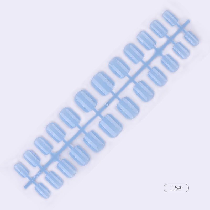 24 Pcs Solid Color Fake Nail Patches